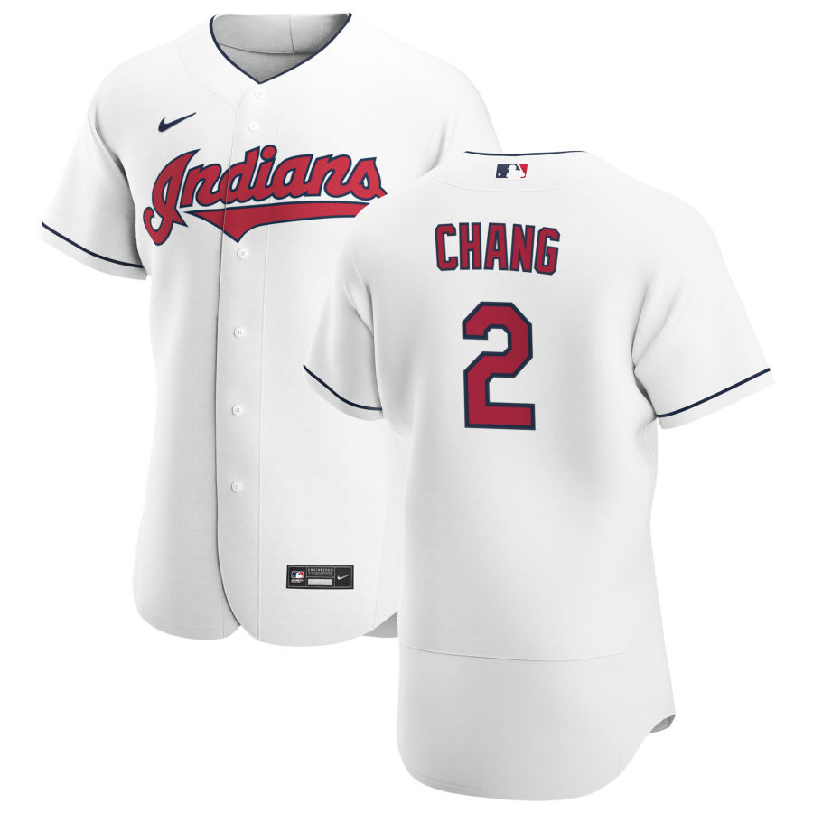 Cleveland Indians #2 Yu Chang Men Nike White Home 2020 Authentic Team MLB Jersey
